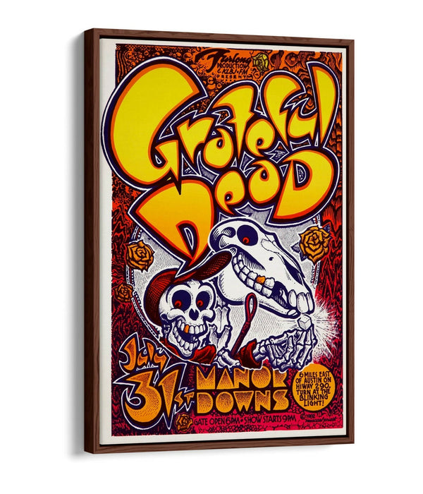 PSYCHEDLIC VINTAGE GRATEFUL DEAD POSTER -FLOAT EFFECT CANVAS WALL ART PRINT