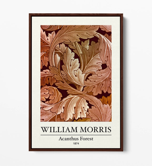 Canvas Art Print - William Morris Acanthus Forest Art | Float Effect Canvas Decor