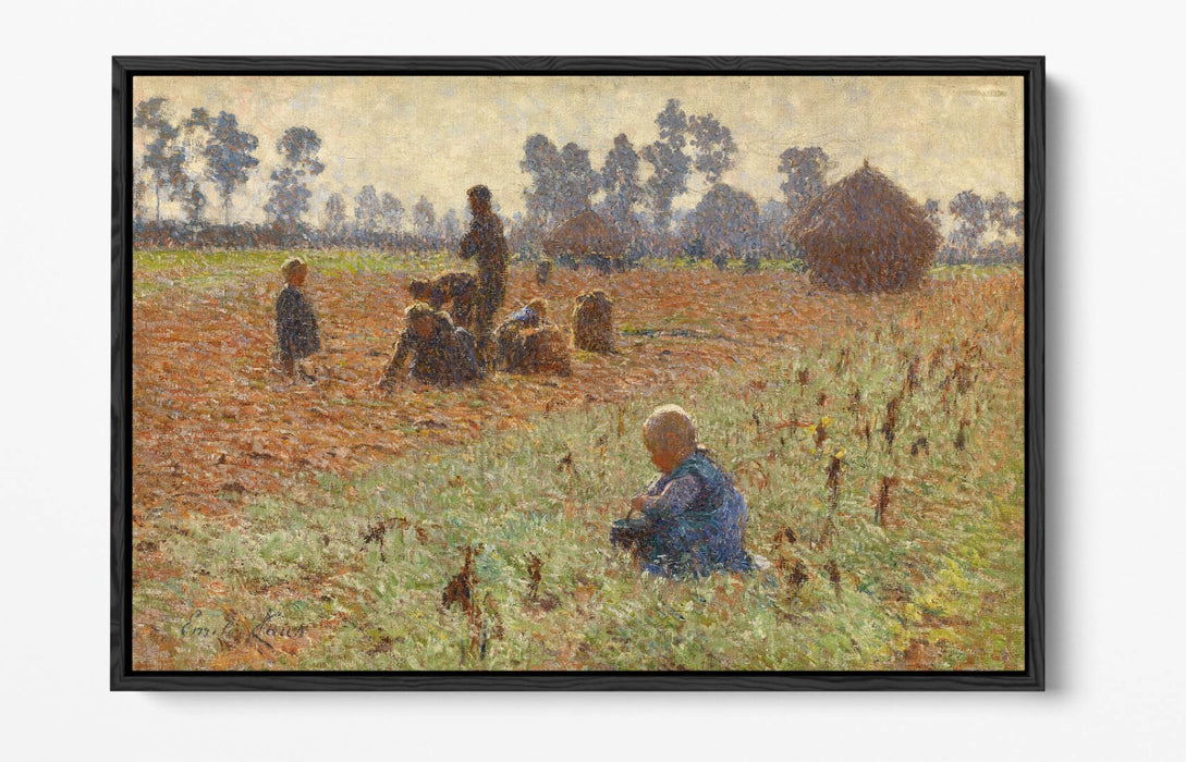 Canvas Wall Art - Emile Claus Gathering Grain Float Effect Canvas Art Print