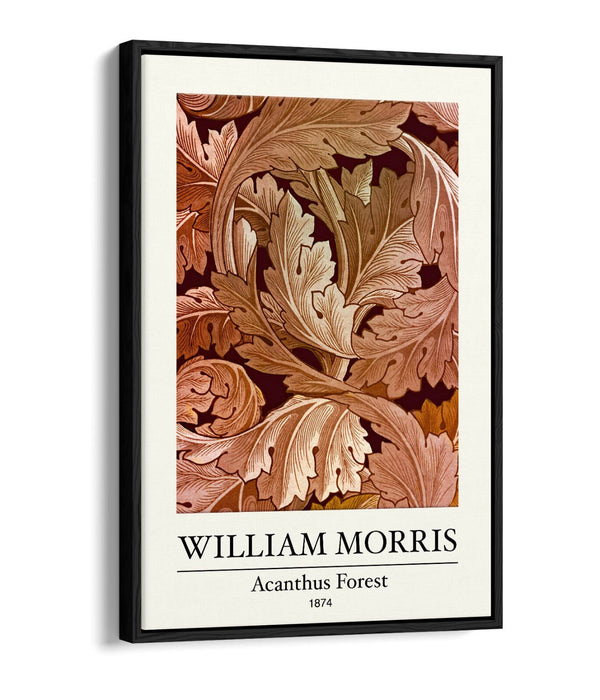 Canvas Art Print - William Morris Acanthus Forest Art | Float Effect Canvas Decor