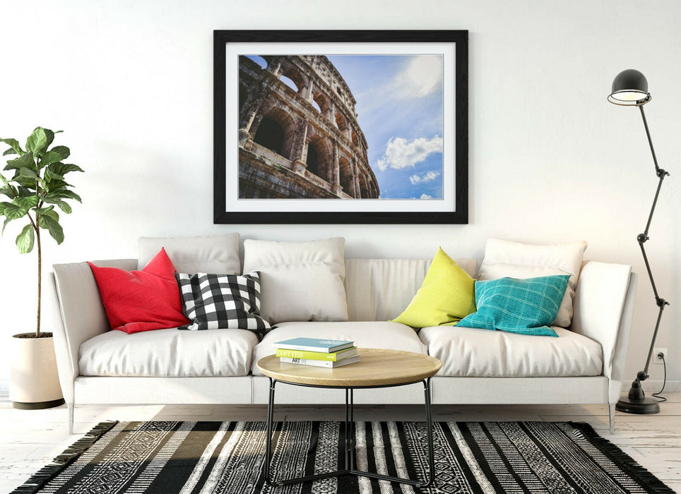 Framed Art Print - Classic Beige Wall Art Poster in Wood Grain Frame