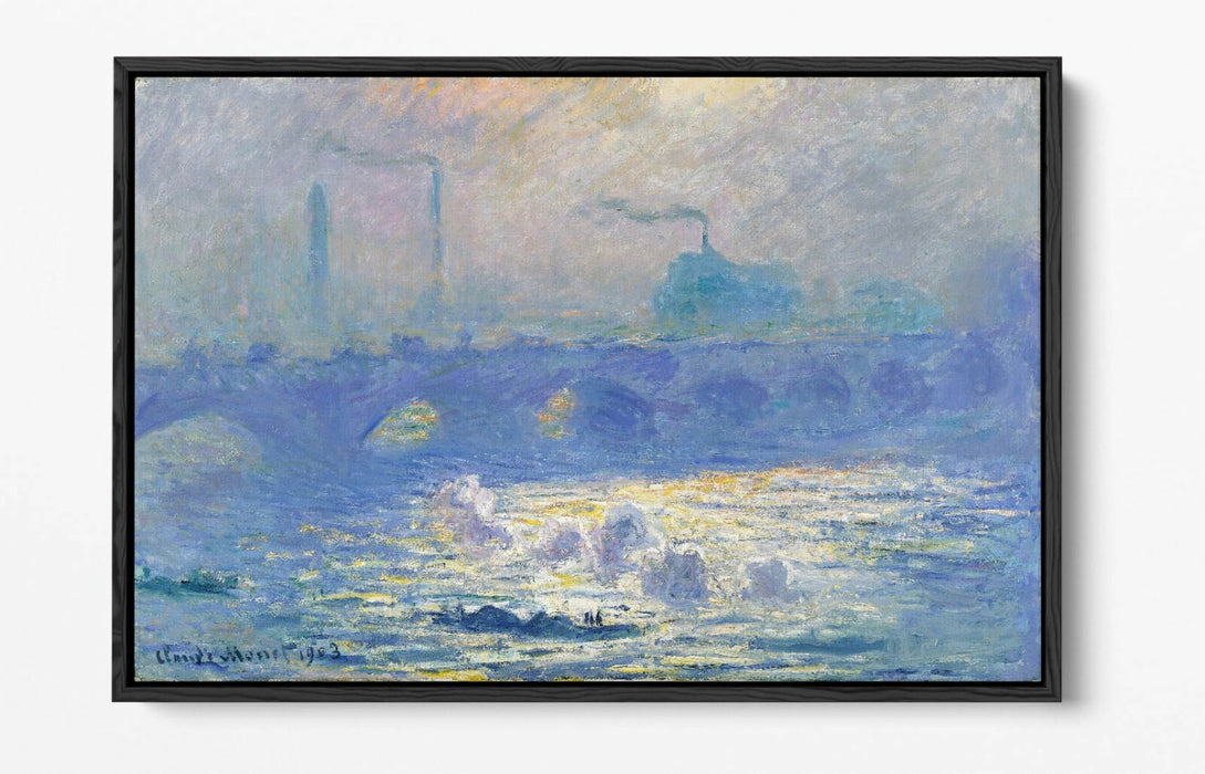 Float Effect Canvas Art – Monet Waterloo Bridge Art Print | Premium Varnish Finish