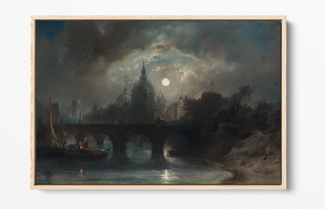 Float Effect Canvas Art - City Night Canvas Wall Art with Custom Deep Frame