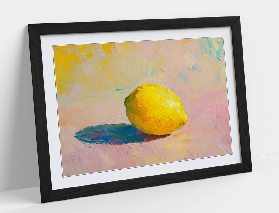 Framed Wall Art – Pretty Lemon Pastel Pink Still Life Poster Print 4 Sizes