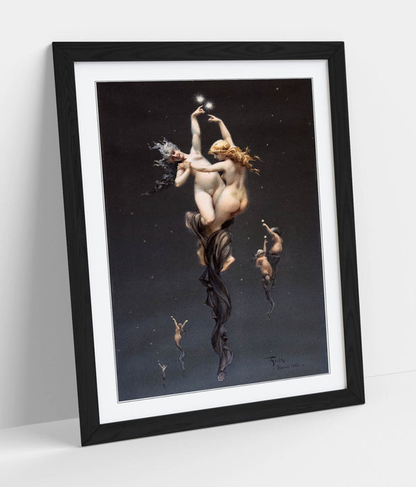 Framed Wall Art Poster - Luis Ricardo Falero Twin Stars Painting Print 4 Sizes