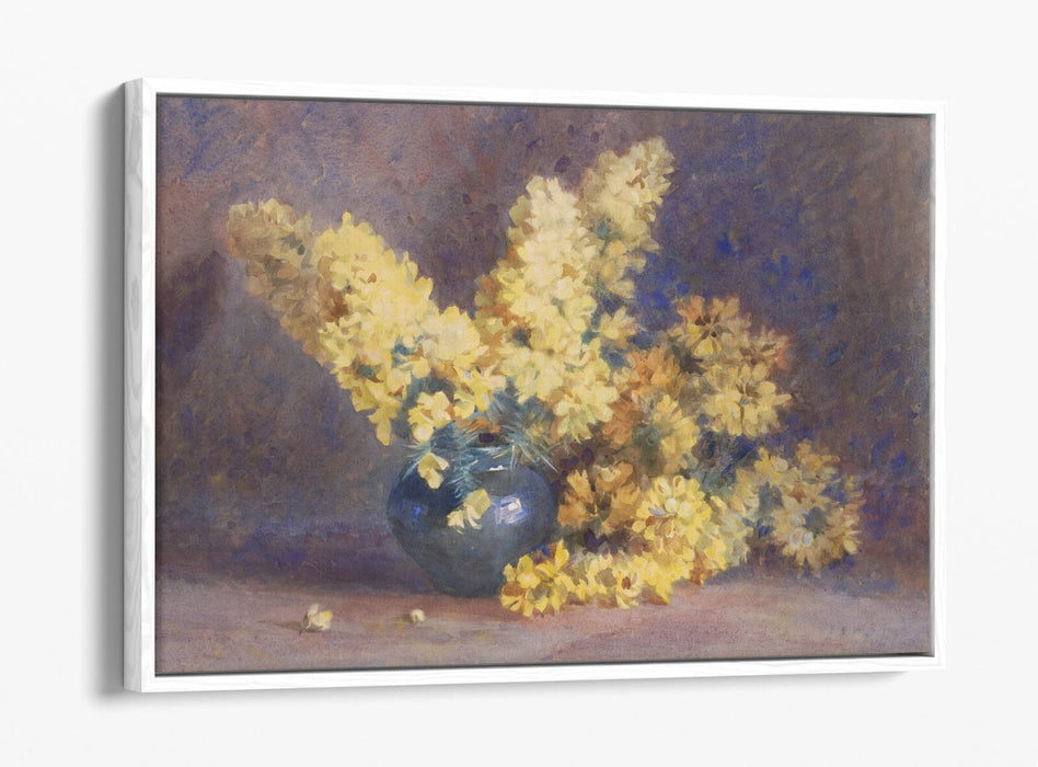 Float Effect Canvas Art – Yellow Blossom & Rosemary Botanical Wall Decor