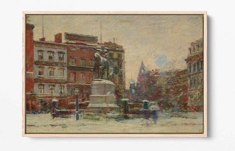 Float Effect Canvas Art – Union Square Winter Print | Premium Varnish Finish