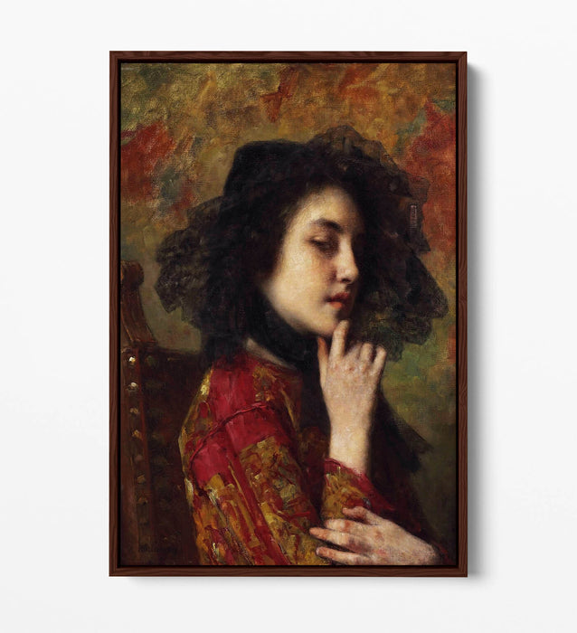 Float Effect Canvas Art | Georgian Princess Portrait On 30mm Deep Frame, Handmade