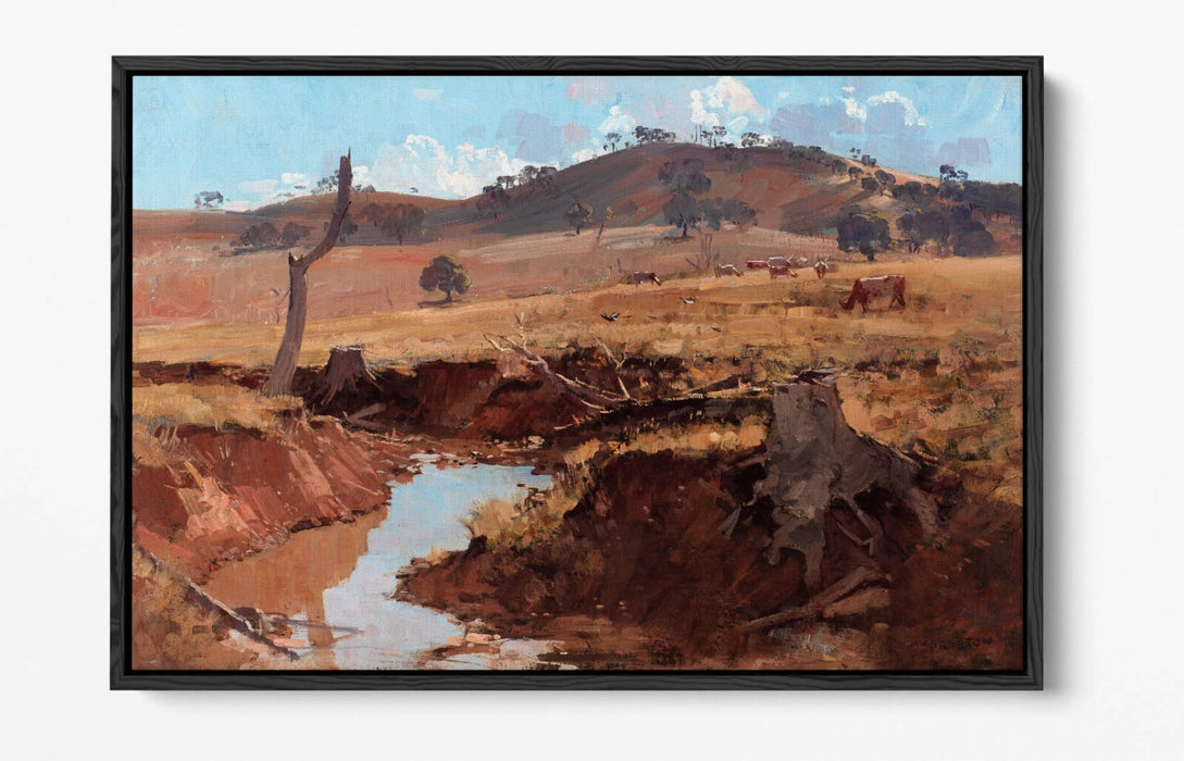 Canvas Wall Art - Arthur Streeton The Creek | Float Effect Canvas Print With Premium Frame