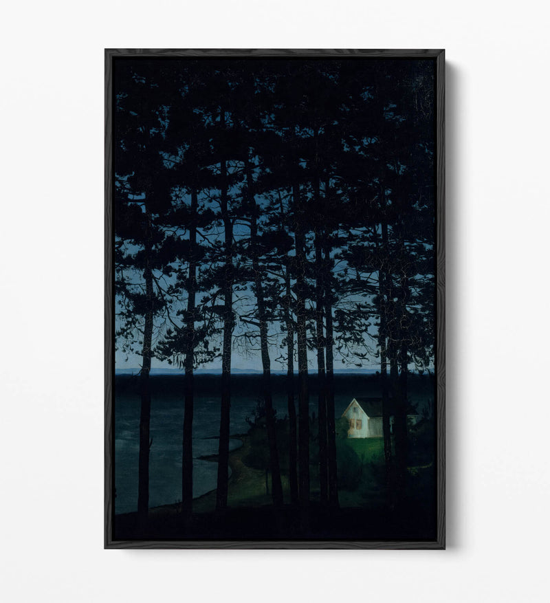 Canvas Wall Art Print - Harald Sohlberg Fisherman's Cottage | Float Effect, Handmade UK