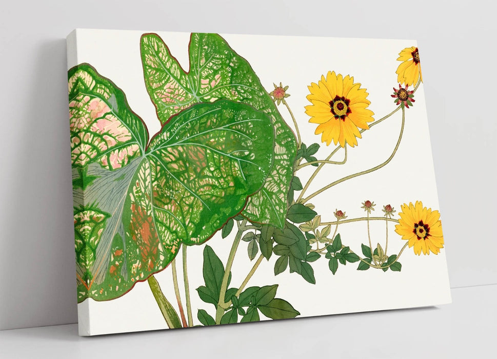 Canvas Wall Art – Handmade Japanese Woodblock Botanical Canvas Print | Premium Varnish Finish