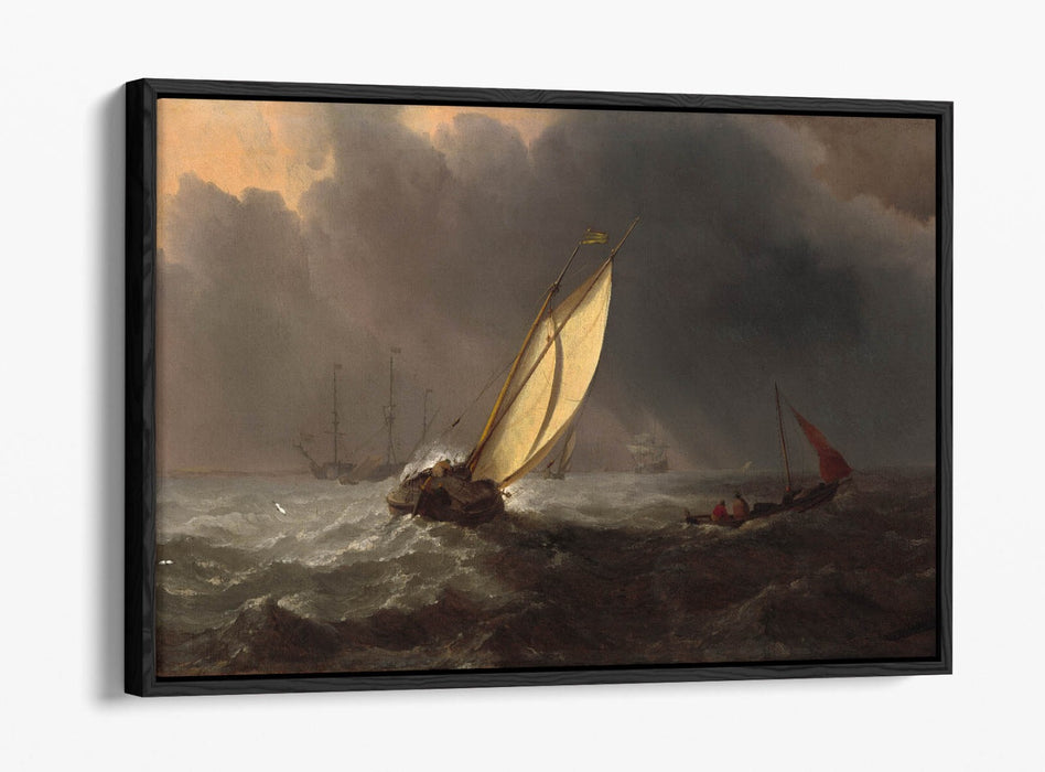 Float Effect Canvas Art - Premium Varnish Satin Finish, Willem Van De Velde Print