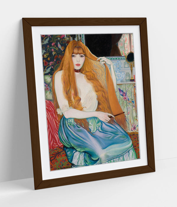 Framed Wall Art - Louis Anquetin Woman At Her Toilet Painting Print 4 Sizes