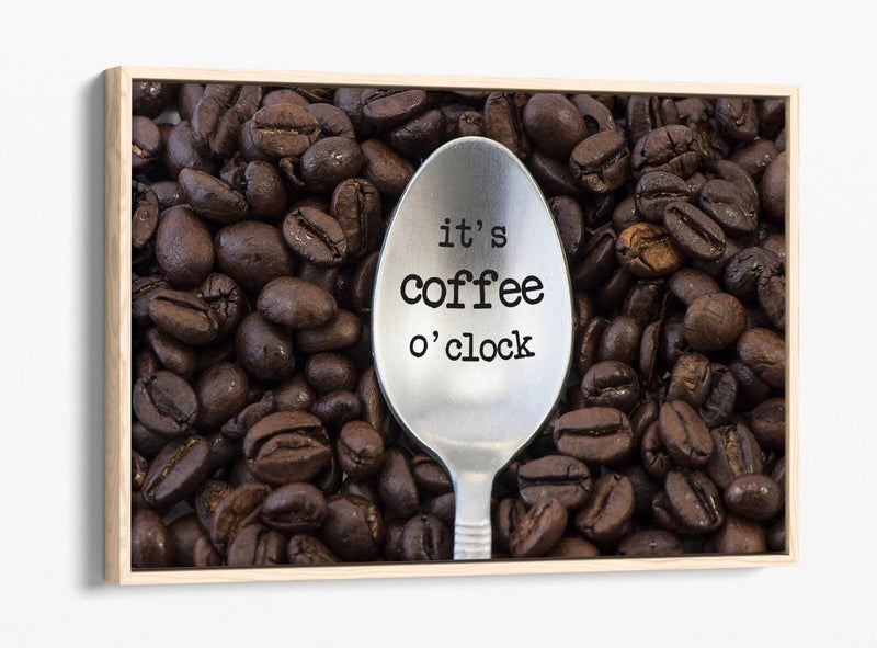 Coffee Canvas Wall Art – Handmade Float Effect Frame, Premium Varnish Finish