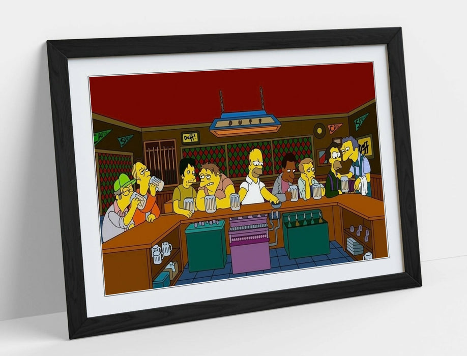 Simpsons Framed Poster - Handmade UK Wall Art Poster With Faux Wood Frame