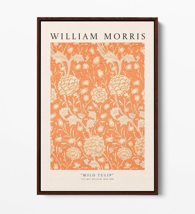 WILLIAM MORRIS 'WILD TULIP' FLORAL HOME DECOR FLOAT EFFECT CANVAS ART PRINT