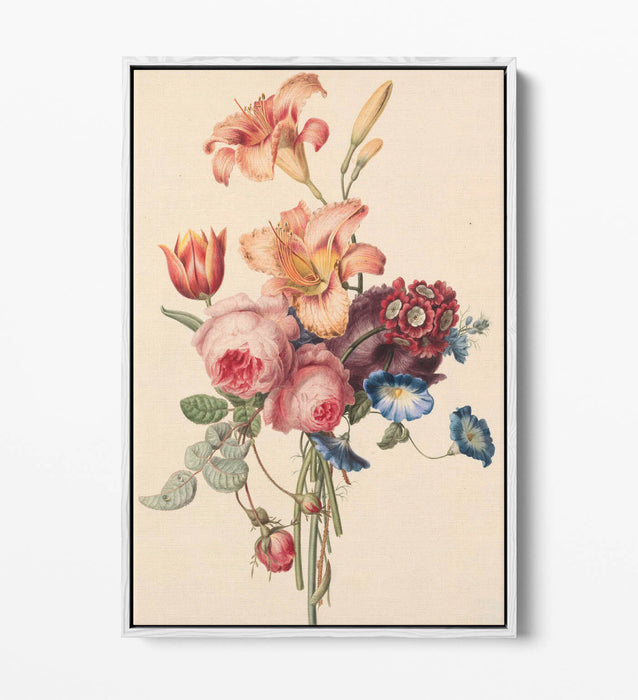 HENRIETTE GEERTRUIDA KNIP, A BOUQUET -FLOAT EFFECT CANVAS WALL ART PRINT