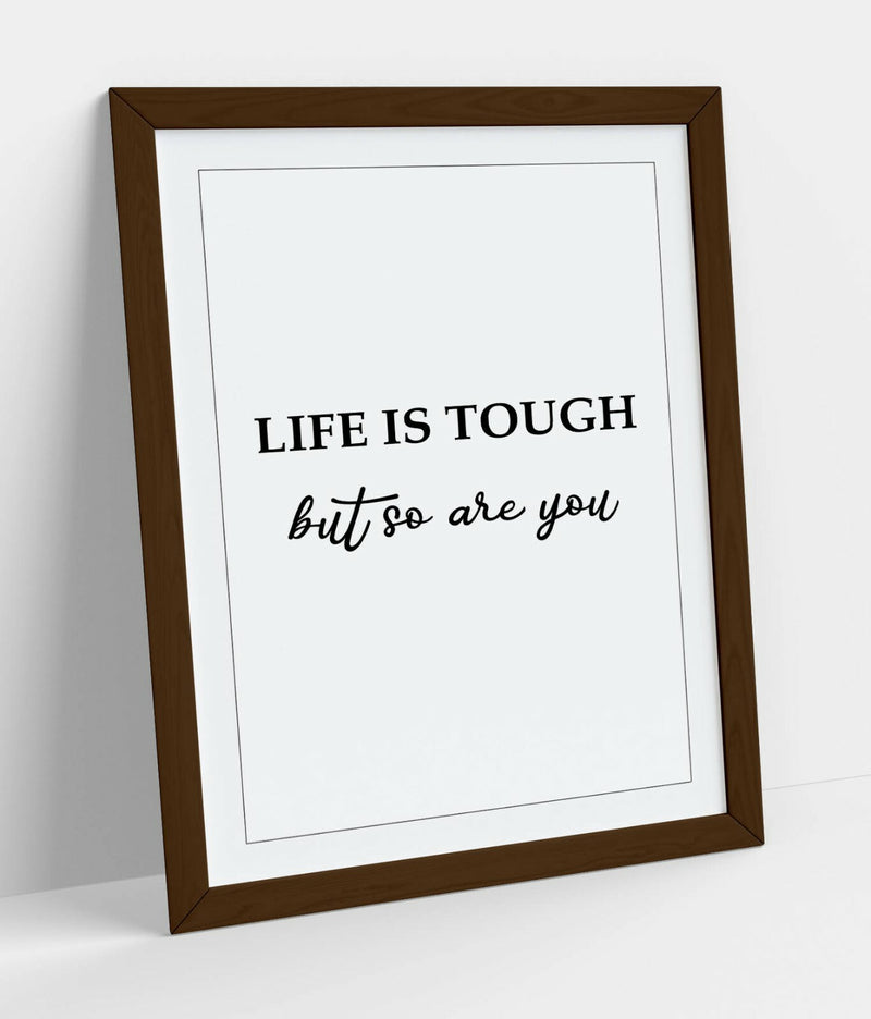 Framed Wall Art - Motivational Wall Decor With Inspirational Quote Print & Woodgrain Frame