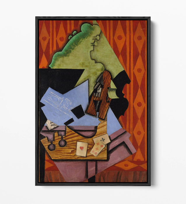 JUAN GRIS, VIOLIN AND PLAYING CARDS -FLOAT EFFECT CANVAS WALL ART PRINT