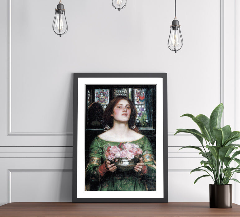 JOHN WILLIAM WATERHOUSE GATHER YE ROSEBUDS FRAMED ART PAINTING PRINT 4 SIZES
