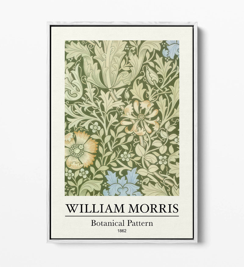 Botanical Canvas Art – William Morris Floral Wall Decor | Handmade Canvas Print