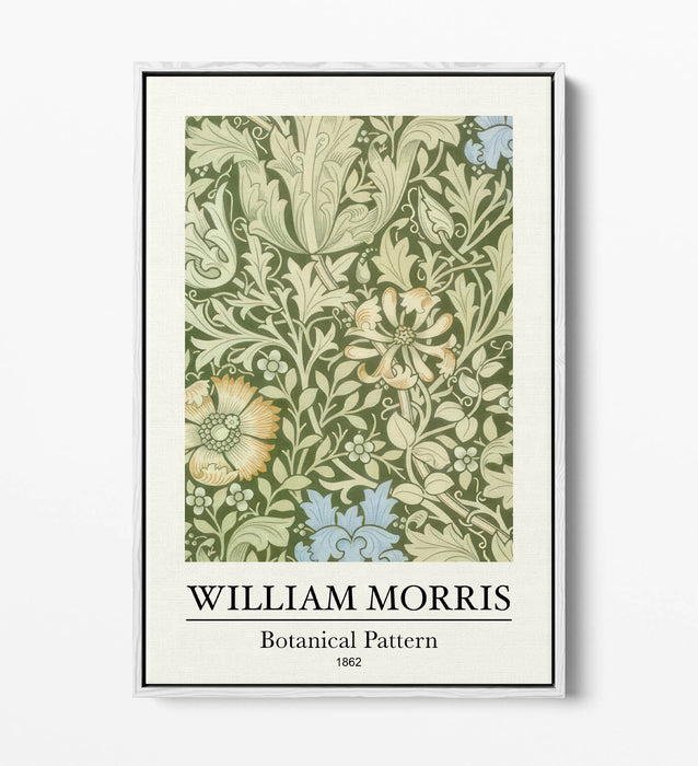 Botanical Canvas Art – William Morris Floral Wall Decor | Handmade Canvas Print