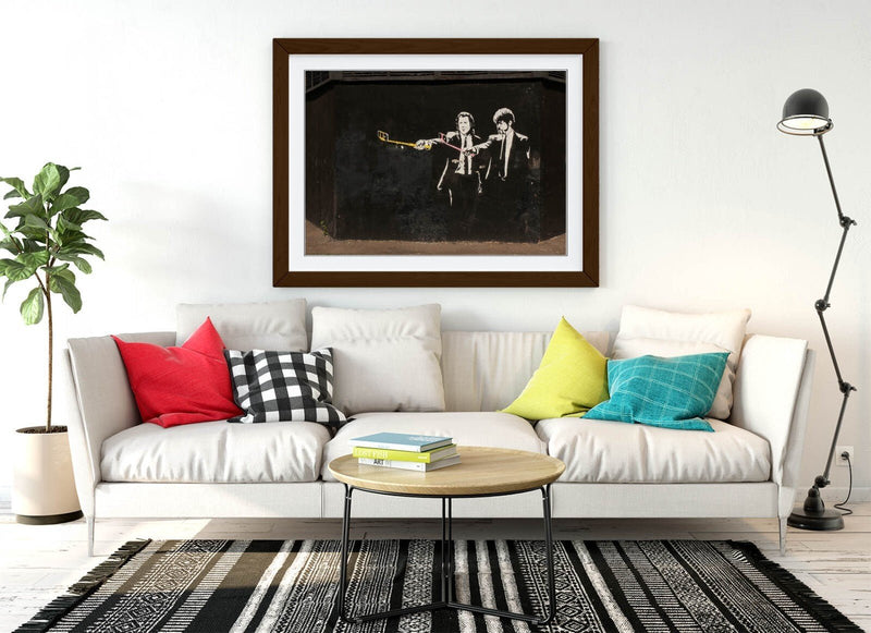 Framed Wall Art Poster – Pulp Fiction Selfie Stick Graffiti Decor Print