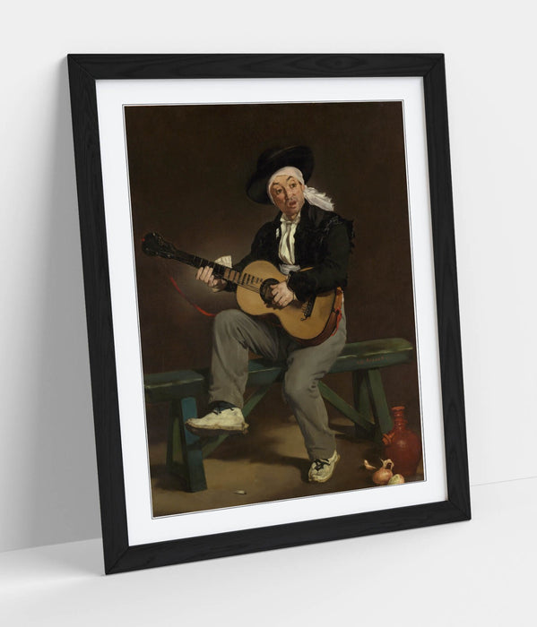 Framed Art Poster – Edouard Manet Spanish Singer Painting | Handmade Woodgrain Frame