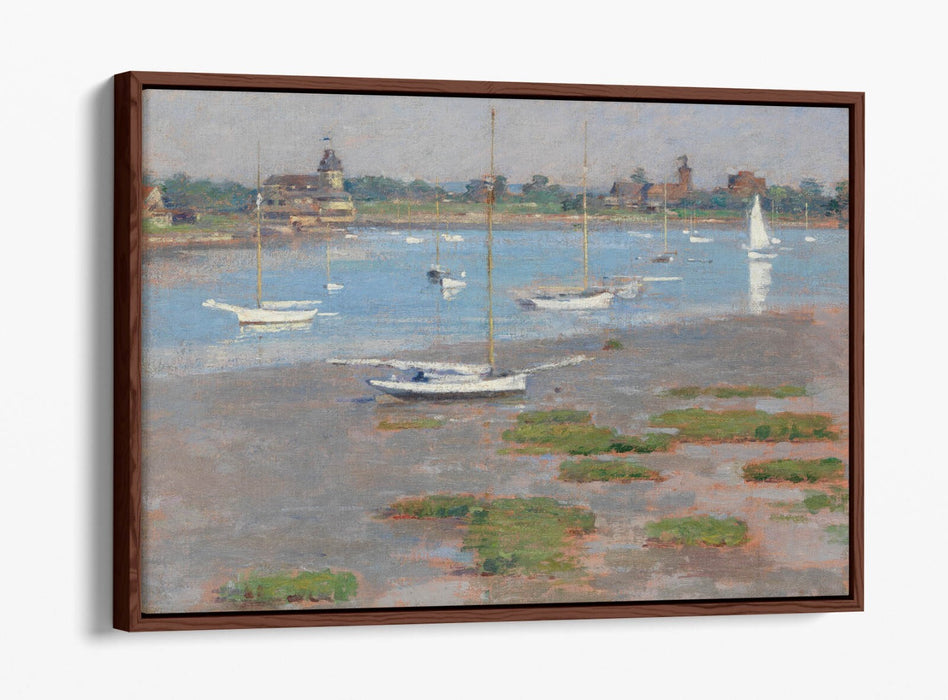 THEODORE ROBINSON, RIVERSIDE YACHT CLUB -FLOAT EFFECT CANVAS WALL ART PIC PRINT