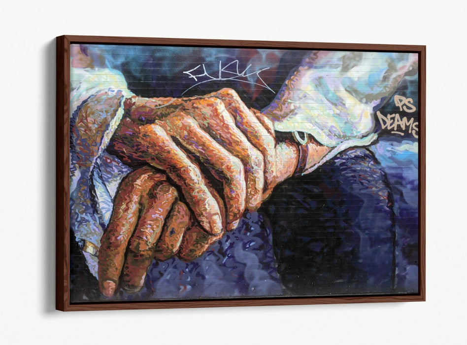 Float Effect Canvas Art - Banksy East London Graffiti Print | Premium Frame