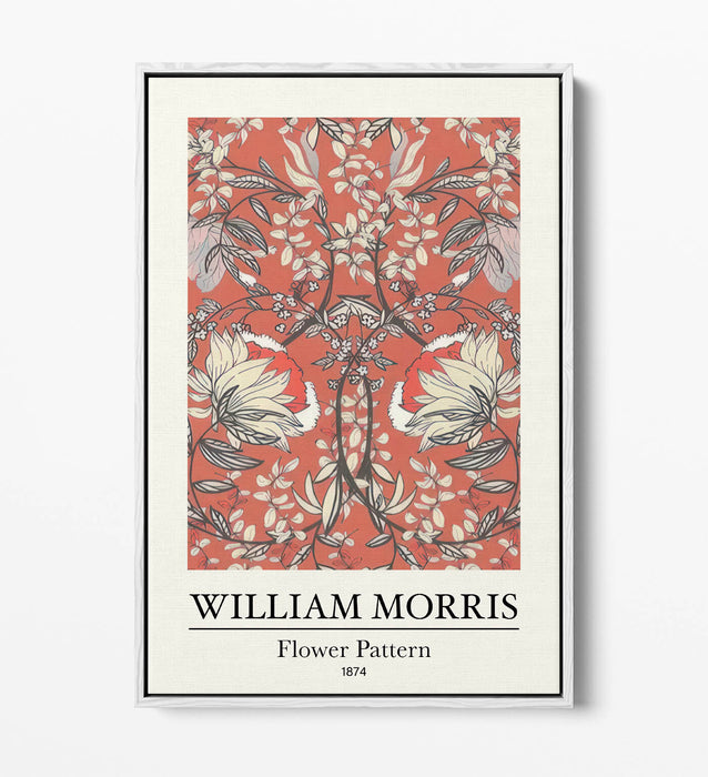 Floral Canvas Art – Handmade UK Canvas With Vibrant Flower Pattern Print & Float Effect Frame