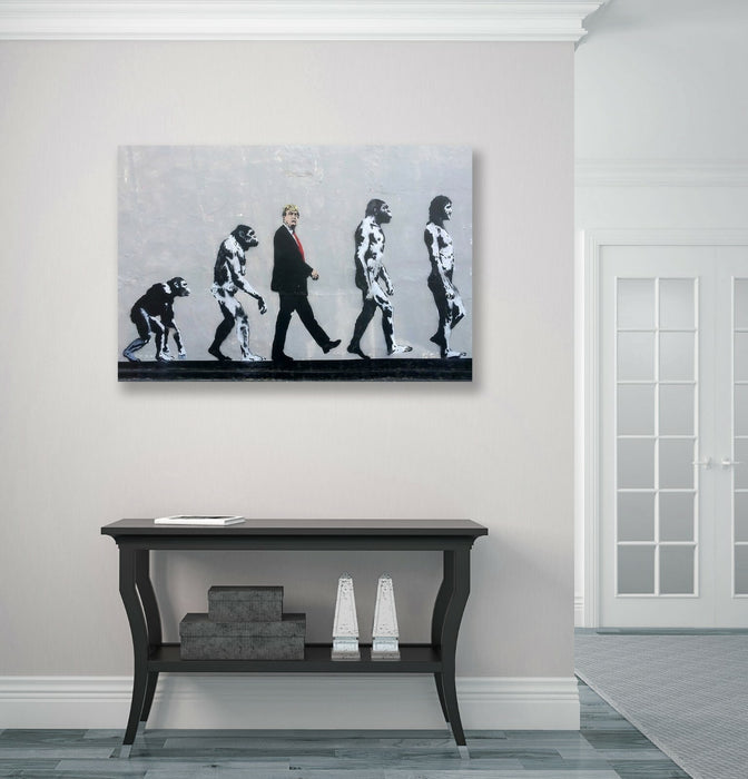 BANKSY DONALD TRUMP EVOLUTION CANVAS WALL ART PICTURE PRINT ARTWORK GRAFFITI NEW