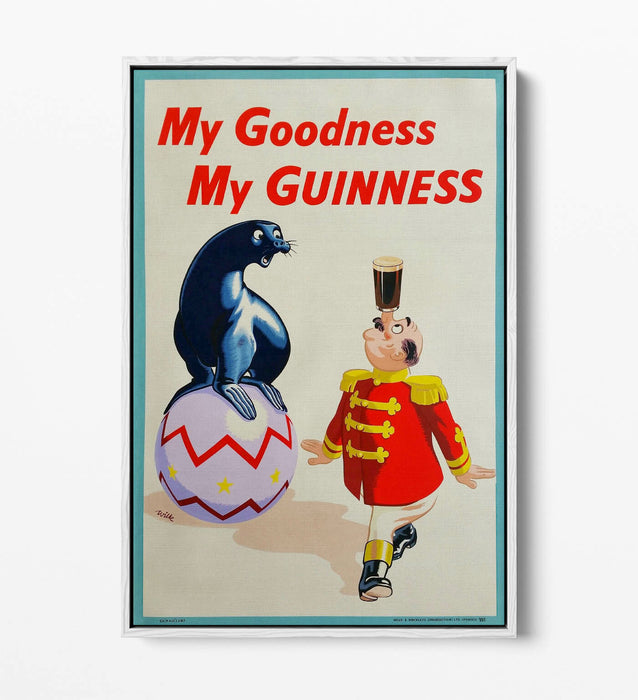 VINTAGE MY GOODNESS MY GUINNESS POSTER, ADVERT -FLOAT EFFECT CANVAS ART PRINT