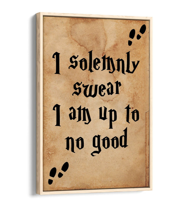 "I SOLEMNLY SWEAR" MARAUDERS POTTER QUOTE -FLOAT EFFECT CANVAS WALL ART PRINT
