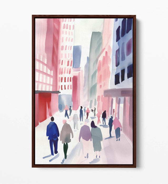 Float Effect Canvas Art – Minimalist Cityscape Wall Decor With Premium Frame