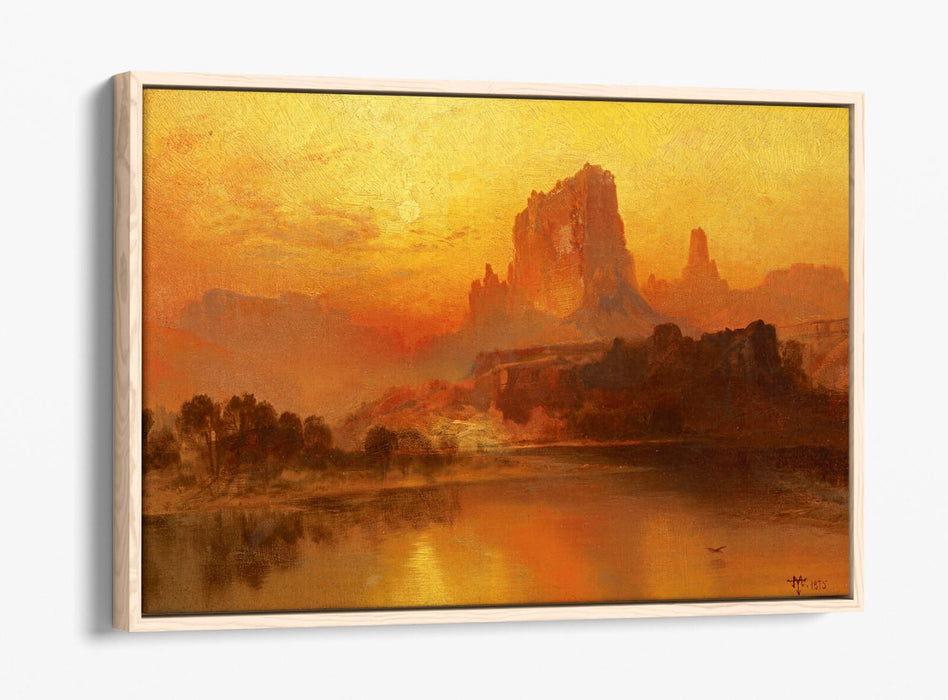 THOMAS MORAN, THE GOLDEN HOUR -FLOAT EFFECT CANVAS WALL ART PIC PRINT