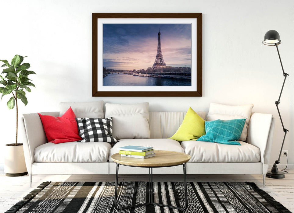 Paris Wall Art – Framed Eiffel Tower Poster | River View Artwork | UK Handmade Frame