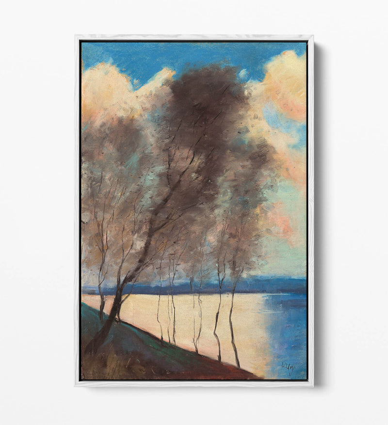 Canvas Wall Art - Tree River Landscape Float Effect Canvas Picture Print
