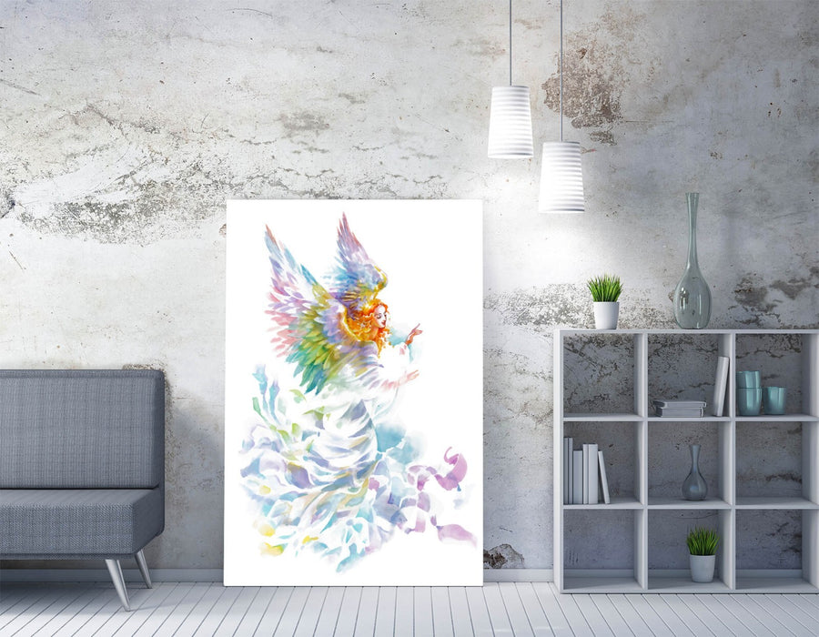 Watercolour Angel Canvas – Multi Colour Art Print | Handmade Canvas Wall Art