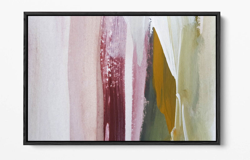 Canvas Wall Art – Abstract Paint Stroke Print | Float Effect Frame, Handmade UK Art