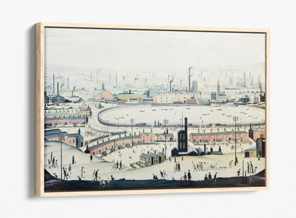 LS LOWRY THE POND -FLOAT EFFECT CANVAS WALL ART PIC PRINT- GREY