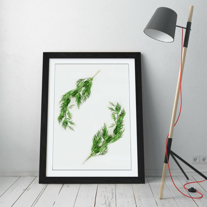 Cooking Herbs Kitchen Decor – Framed Kitchen Poster With Faux Wood Frame