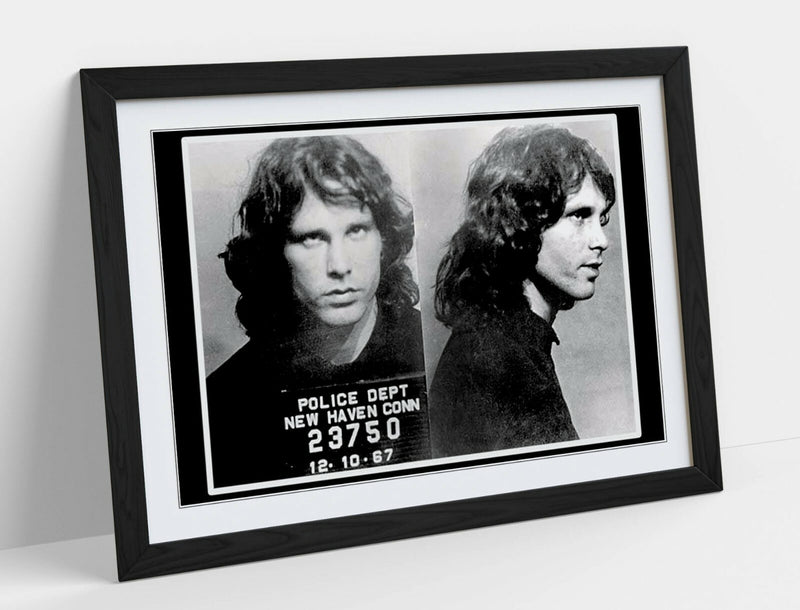 Jim Morrison Poster - Framed Wall Art | Black and White Print with MDF Wood Frame