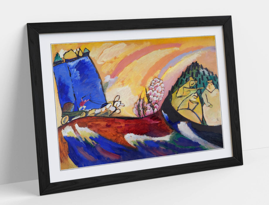 Framed Wall Art Poster - Kandinsky Painting With Troika, Handmade Modern Print