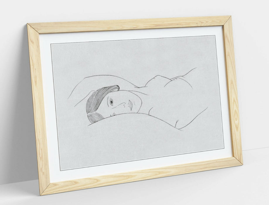 NUDE WOMAN LAYING LINE ART -ART FRAMED POSTER PICTURE PRINT ARTWORK- FEMINIST