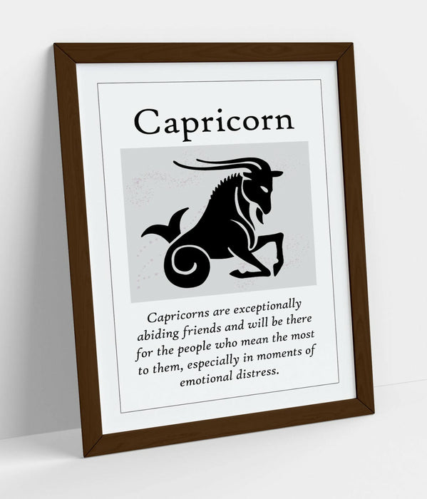CAPRICORN STAR SIGN ZODIAC ASTOLOGY QUOTE SLOGAN -FRAMED WALL ART PICTURE PRINT
