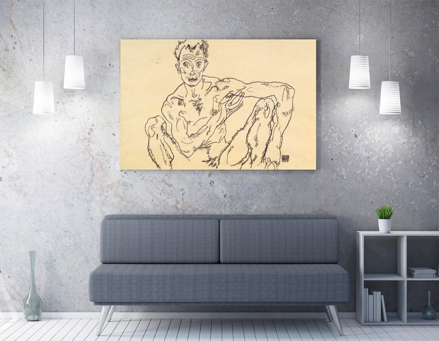 Egon Schiele Canvas Art - Framed Nude Portrait Artwork | Ready To Hang Print