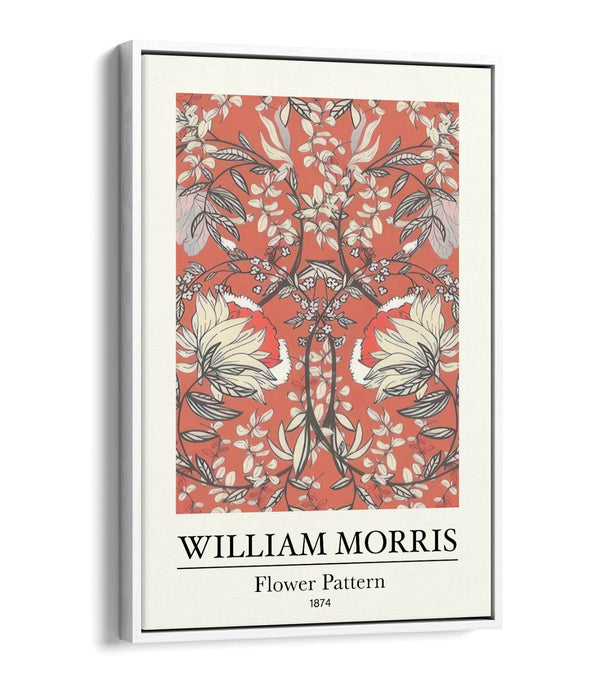 Floral Canvas Art – Handmade UK Canvas With Vibrant Flower Pattern Print & Float Effect Frame