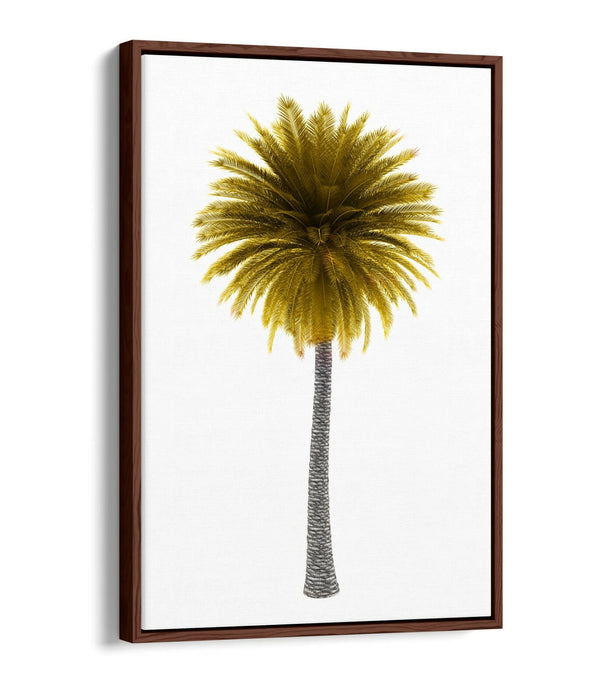 YELLOW PALM TREE -FLOAT EFFECT CANVAS WALL ART PIC PRINT-