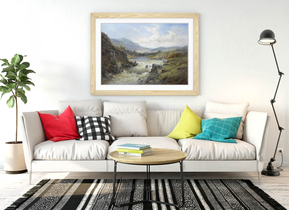 Framed Wall Art - Alfred De Breanski Falls Of The Tay Print | Handmade UK Wood Grain Frame